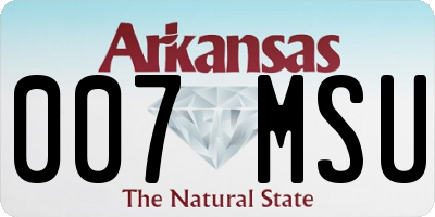 AR license plate 007MSU