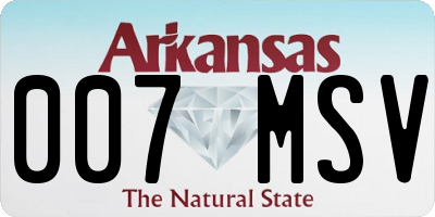 AR license plate 007MSV