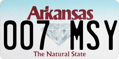AR license plate 007MSY