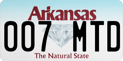 AR license plate 007MTD