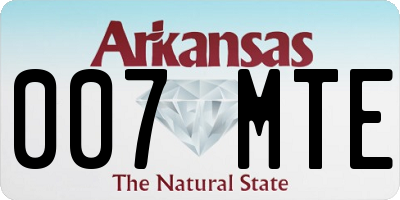 AR license plate 007MTE