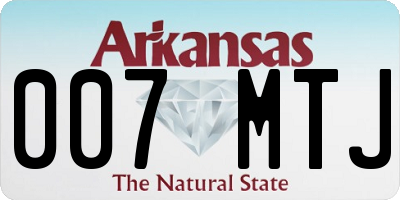 AR license plate 007MTJ