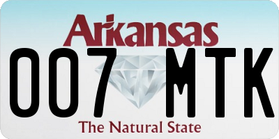 AR license plate 007MTK
