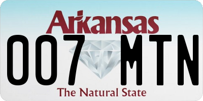 AR license plate 007MTN