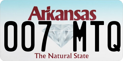 AR license plate 007MTQ