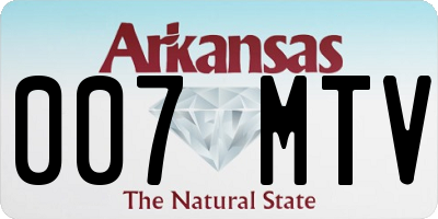 AR license plate 007MTV