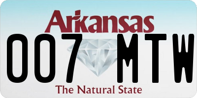 AR license plate 007MTW