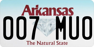 AR license plate 007MUO