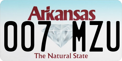 AR license plate 007MZU
