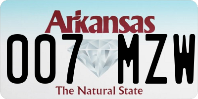 AR license plate 007MZW
