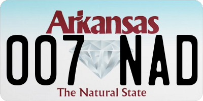AR license plate 007NAD
