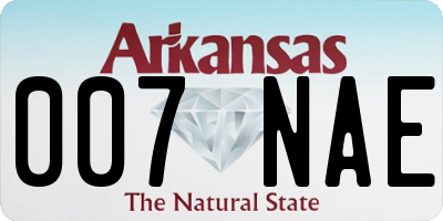 AR license plate 007NAE