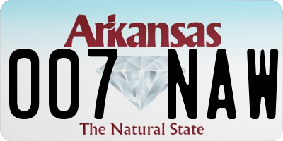 AR license plate 007NAW