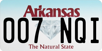 AR license plate 007NQI