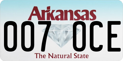 AR license plate 007OCE