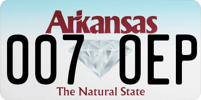 AR license plate 007OEP
