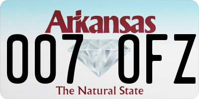 AR license plate 007OFZ