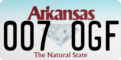 AR license plate 007OGF