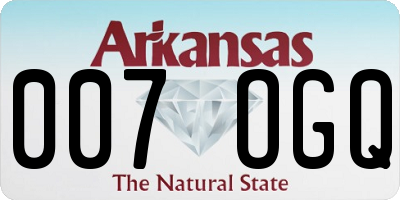 AR license plate 007OGQ