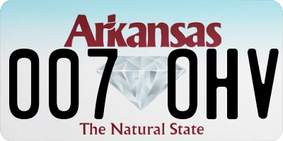 AR license plate 007OHV
