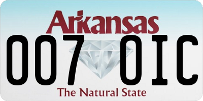 AR license plate 007OIC