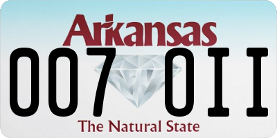 AR license plate 007OII