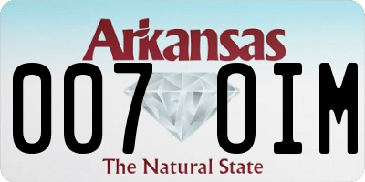 AR license plate 007OIM