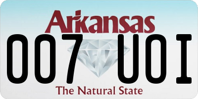 AR license plate 007UOI