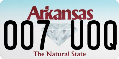 AR license plate 007UOQ