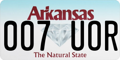 AR license plate 007UOR