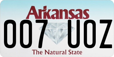 AR license plate 007UOZ