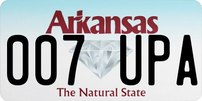 AR license plate 007UPA