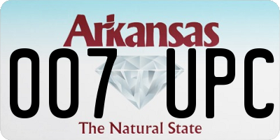 AR license plate 007UPC