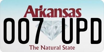 AR license plate 007UPD