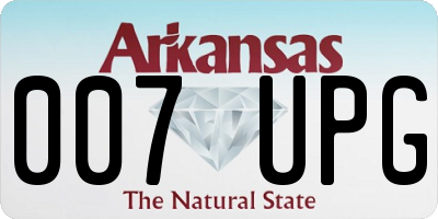 AR license plate 007UPG