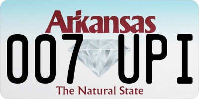 AR license plate 007UPI