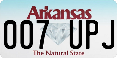 AR license plate 007UPJ