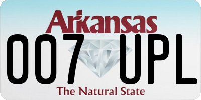 AR license plate 007UPL