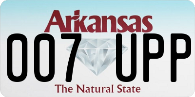AR license plate 007UPP