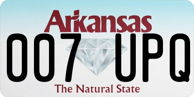 AR license plate 007UPQ