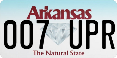 AR license plate 007UPR