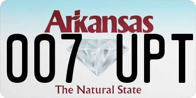 AR license plate 007UPT