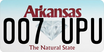 AR license plate 007UPU