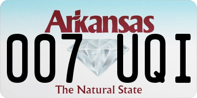AR license plate 007UQI