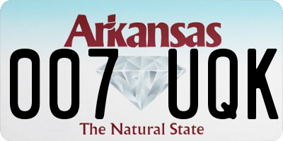 AR license plate 007UQK