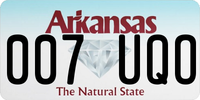 AR license plate 007UQO