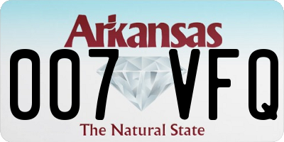 AR license plate 007VFQ