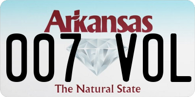 AR license plate 007VOL