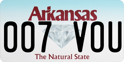 AR license plate 007VOU