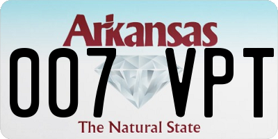 AR license plate 007VPT